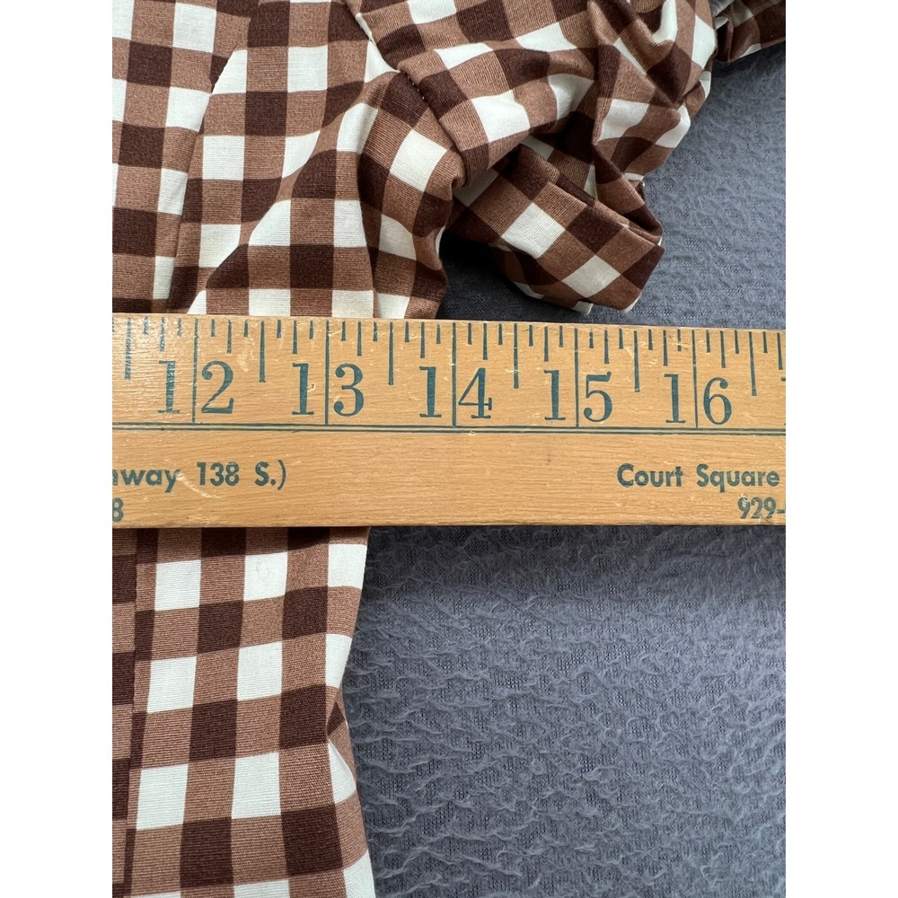 Show me your Mumu Dress Womens Sz S Mia Midi Dress Brown Gingham Cottage - Picture 3 of 11